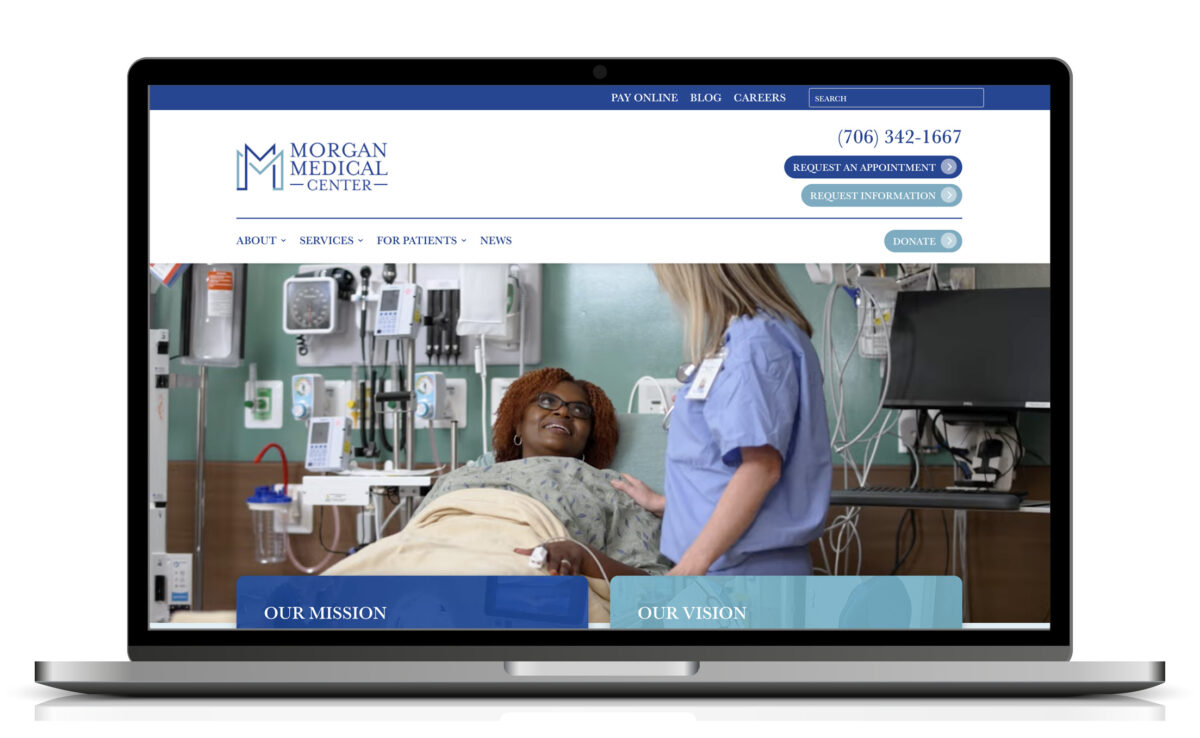 Image of Morgan Medical website on laptop
