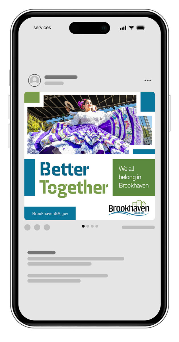 City of Brookhaven Better Together campaign shown on a phone.