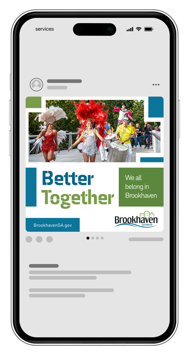 City of Brookhaven Better Together campaign shown on a phone.